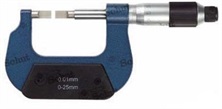 Mikrometr s úzkými měřícími ploškami analogový 0-25 mm